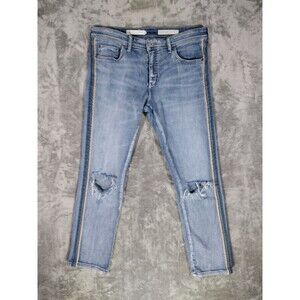Pilcro Anthropologie Jeans Slim Boyfriend Womens 30 Blue Light Wash Distressed